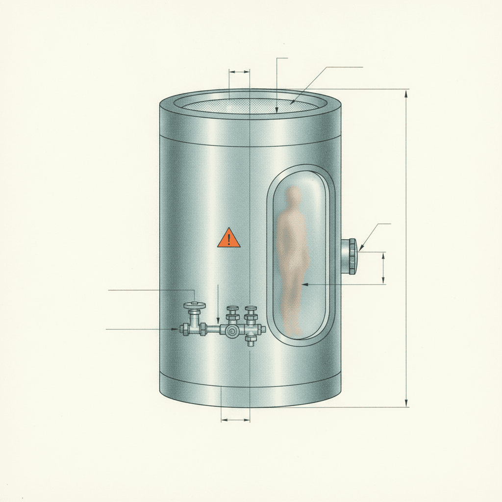 Technical cutaway of a cryopreservation pod